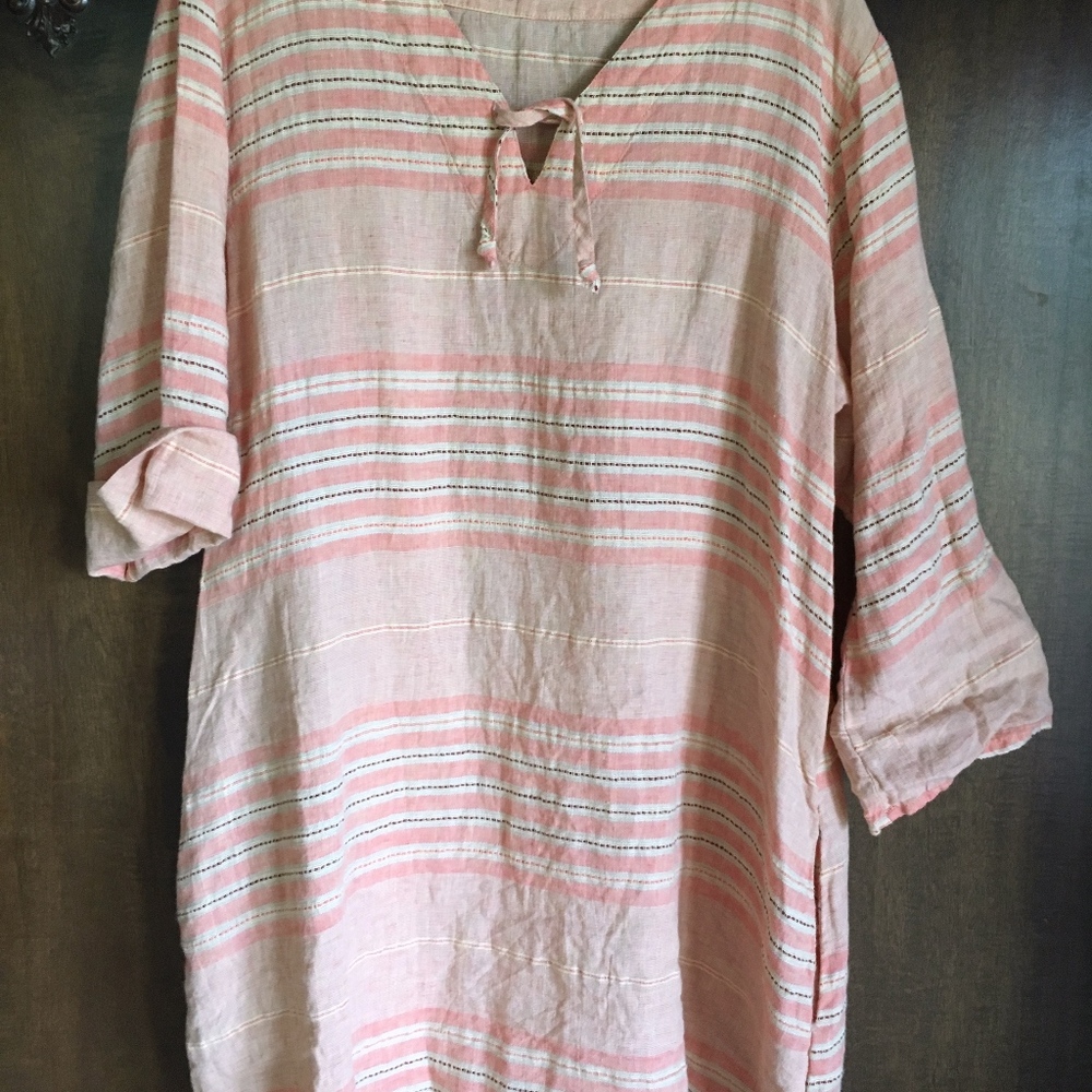 FLAX casual dress with inset side pockets linen